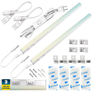 SUNPERIAN 2-Light 21" Plug In LED Under Cabinet Strip Light