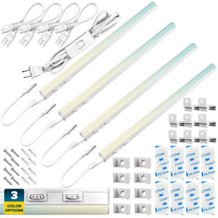 SUNPERIAN 4-Light 21" Plug In LED Under Cabinet Strip Light