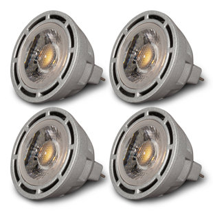 Sunlight2® MR16 12V AC 7W Bulb, Dim to Warm, 3000K to 1800K, 36° Beam Angle, Silver Finish (Set of 4)
