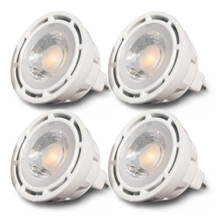 Sunlight2® MR16 12V AC 7W Bulb, Dim to Warm, 3000K to 1800K, 36° Beam Angle, White Finish (Set of 4)