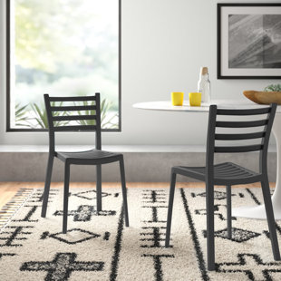 HASHTAG HOME Adalius Ladder Back Stacking Side Chair (Set of 2)
