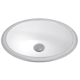 Nantucket Sinks Great Point 12.125'' Vitreous China Oval Bathroom Sink with Overflow