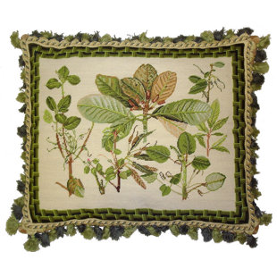 HKH INTERNATIONAL Embroidered Feather Throw Pillow