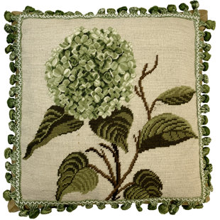 HKH INTERNATIONAL Embroidered Feather Throw Pillow