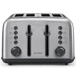 Buydeem 4 Slice Long Slot Crumb Retro Toaster