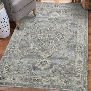 CANORA GREY Corisande Oriental Handmade Tufted Gray Area Rug