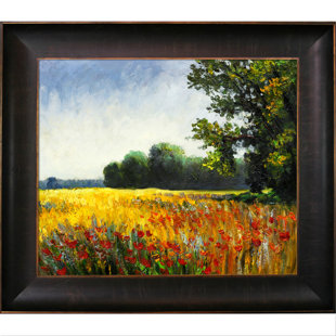 TORI HOME Oat Fields Framed On Canvas by Claude Monet Painting
