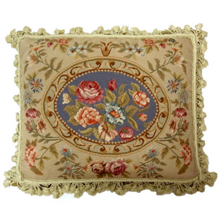 HKH INTERNATIONAL Pettipoint Victoria Roses In Pink, Blue With Tassels