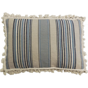 HKH INTERNATIONAL Grosspoint Strips In Blue/Sand/Navy/Ivory With Tassels