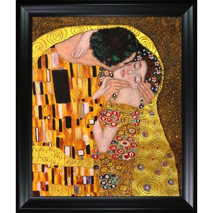 TORI HOME Luxury Line 'The Kiss' by Gustav Klimt - Picture Frame Painting Print on Canvas