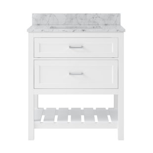 HAZELWOOD HOME Lawson 31'' Free Standing Single Bathroom Vanity with Marble Top