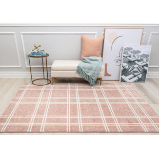 ISAAC MIZRAHI NEW YORK Callum Contemporary Pink Plaid Area Rug
