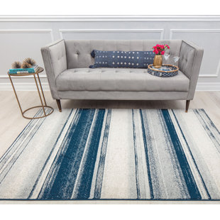 ISAAC MIZRAHI NEW YORK Callum Contemporary Blue Ribbon Area Rug