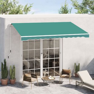 Outsunny 156'' W x 3'' D Retractable Patio Awning