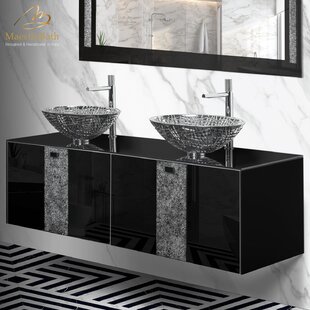 MAESTRO BATH 63'' Double Bathroom Vanity with Glass Top