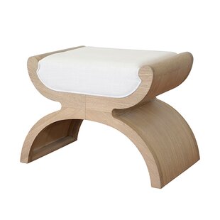 WORLDS AWAY Solid + Manufactured Wood Accent Stool