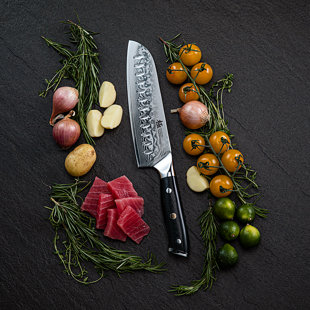 Kyoku Shogun Series 7 - Inch Full Tang Japanese VG10 Damascus Stainless Steel Santoku Knife