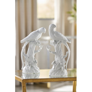CHELSEA HOUSE 2 Piece Parrot/Fruit Tree Figurine Set