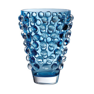 GLOBAL VIEWS Bubble Wide Vase-Cobalt