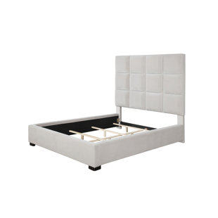 CDECOR HOME FURNISHINGS Frances Beige Tufted Upholstered Panel Bed