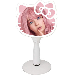 IMPRESSIONS VANITY · COMPANY Hello Kitty LED Handheld Mirror, Makeup Vanity Mirror with Standing Base and Adjustable Brightness