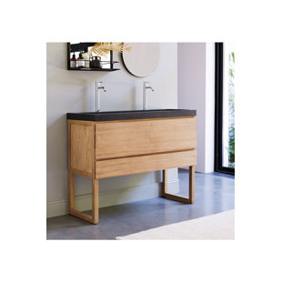 TIKAMOON Edgar 47'' Double Bathroom Vanity with Stone Top