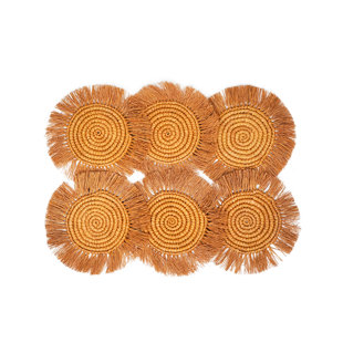 KORISSA Flor Wood Round Coaster (Set of 6)