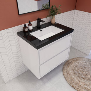 JADE BATH Belli 29.3'' Stone Single Bathroom Vanity Top with Sink