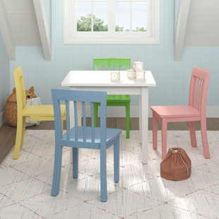 HARRIET BEE Griffyn Kids 5 Piece Play Or Activity Table and Chair Set