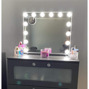 IMPRESSIONS VANITY · COMPANY Hollywood Touch Duo Tone Wide Lighted Makeup Mirror with 14 LED Bulb Vanity Mirror with Touch Sensor