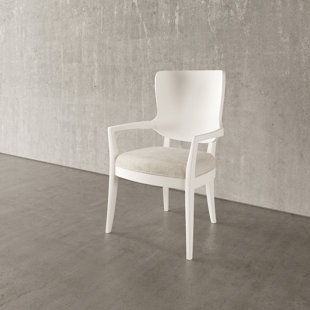CASA ISPIRATA Chevron Wood and Linen Contemporary Armchair