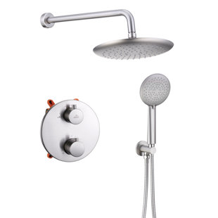 CASAINC Round 2 Functions Walk-in Thermostatic shower system with Rough-in Valve