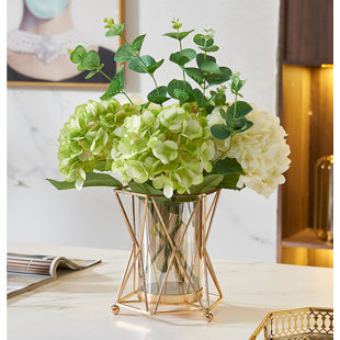 VISIONARY HOME Modern Rose Gold Geometric Design Table Vase