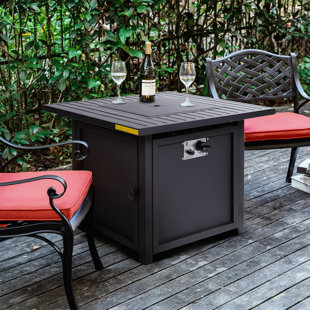 LIFEASE 28.54" H x 28.54" W Steel Propane Outdoor Fire Pit Table