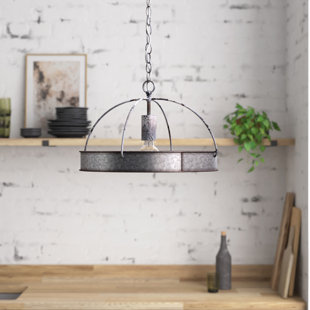 WILLISTON FORGE Hartlynn 1 - Light Antique Galvanized Single Pendant