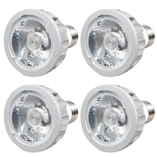 Sunlight2® PAR20 120V AC 10W Bulb, Dim to Warm, 3000K to 1800K, 15° Beam Angle, Silver Finish (Set of 4)