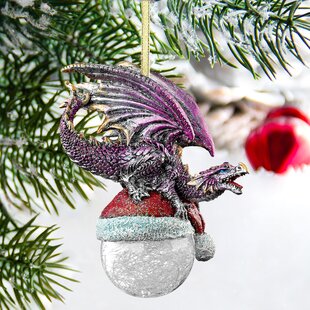 DESIGN TOSCANO North Pole Santa Hat Dragon Holiday Ornament