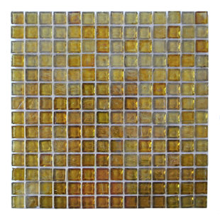ABOLOS Leed Amber 0.75" x 0.75" Glass Grid Mosaic Wall & Floor Tile