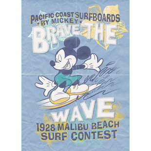 DISNEY 4 Pieces Mickey Brave the Wave 2m x 2.8m Matte Wall Mural
