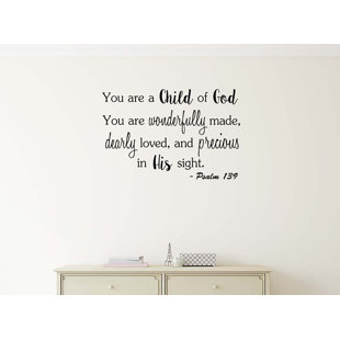 TRINX You are a Child of God You are Wonderfully Made 23 x 15 Vinyl Wall Quote Decal Sticker Church Religious Calligraphy Corinthians Nursery Art Decor Motivational Inspirational Decorative Lettering