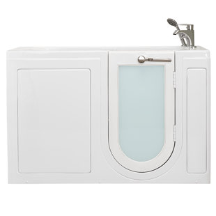 ELLA WALK IN BATHS Lounger 27"x60" Acrylic Hydro+Independent Foot Massage, Heated Seat Walk-In Bathtub, Digital Control