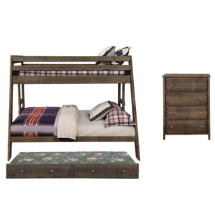 GREYLEIGH™ TEEN Acevedo Solid Wood Twin Over Full Bunk Bed 3 Piece Bedroom Set
