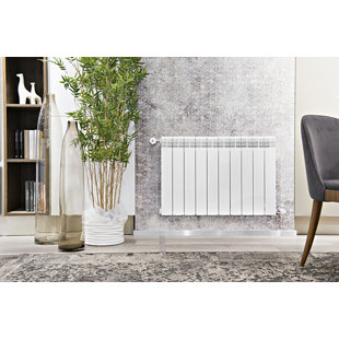 MODERN WARMTH Alustal Hydronic Radiant Radiator Heater with Wall Bracket