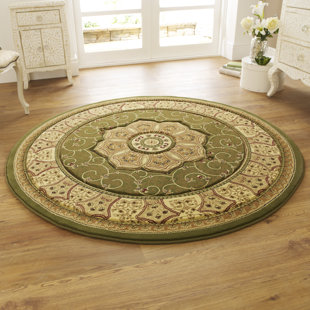 LARK MANOR Francesca Oriental Machine Woven 150 X 150cm Beige/Green Area Rug