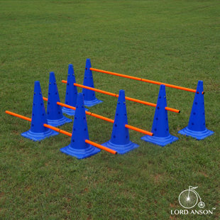 Lord Anson Trade; Dog Agility Hurdle Cone Set - Canine Agility Training Set - Obedience, Agility, And Rehabilitation - 8 Agility Cones And 4 Agility Rods (Set of 2)