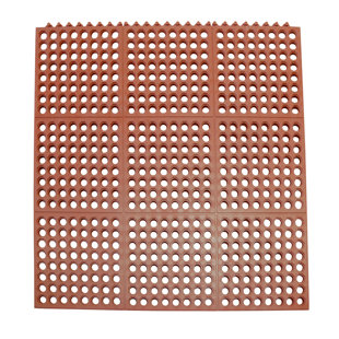 RUBBER-CAL, INC. Dura-Chef Interlock Comfort Rubber Anti-Fatigue Mat (Set of 4)