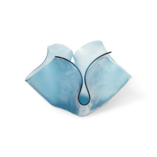 PHILLIPS COLLECTION Glass Abstract Contemporary Decorative Bowl in Blue
