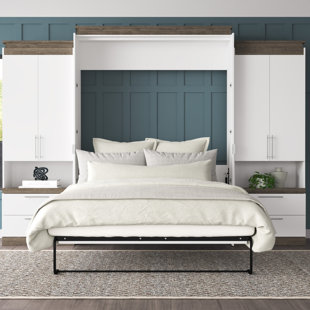 MERCURY ROW® Arrington Storage Murphy Bed with Shelving and Fold-Out Desk