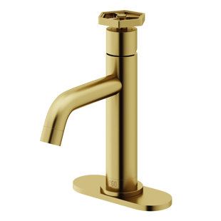 VIGO Ruxton Pinnacle 8" H Single Handle Single Hole Bathroom Faucet with Deck-Plate