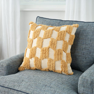 Nicole Curtis Pillow Tufted Diag Checkers Throw Pillows